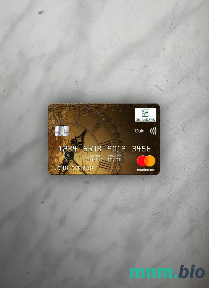 Ukraine Oshadbank Ukraine mastercard gold wygląd fotograficzny skan PSD + zdjęcie